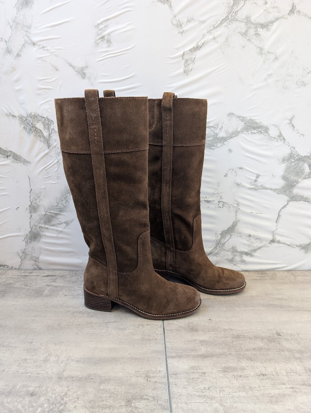 Lucky Brand Hibiscus Brown Riding Tall Leather Riding Boots Women's Size 8.5